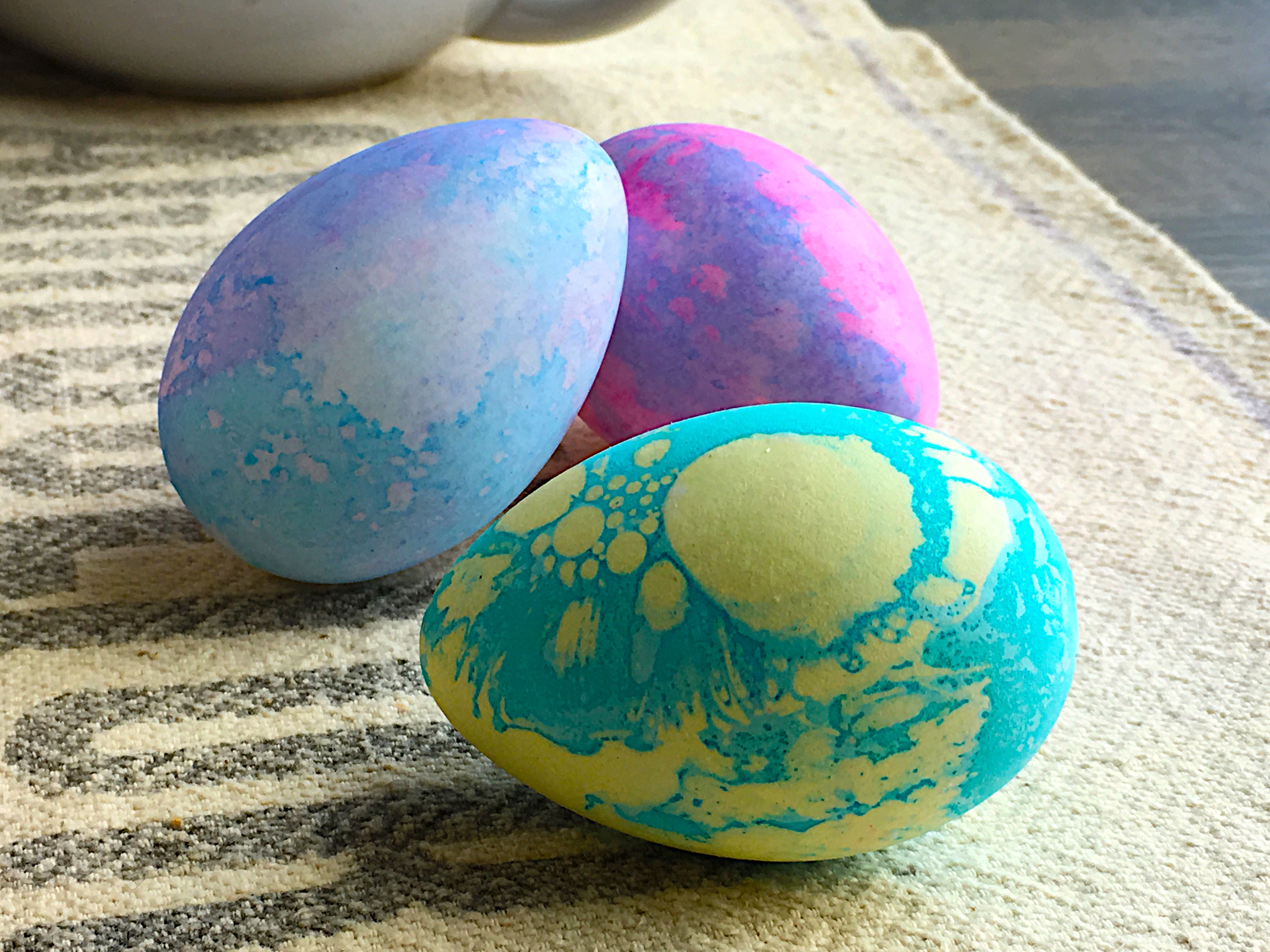 Coconut Oil Colored Eggs
