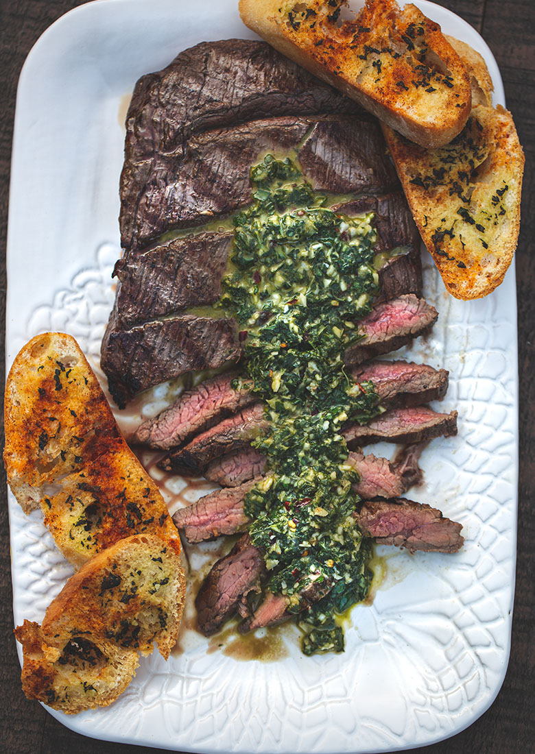 Grilled Flank Steak with Chimichurri Sauce